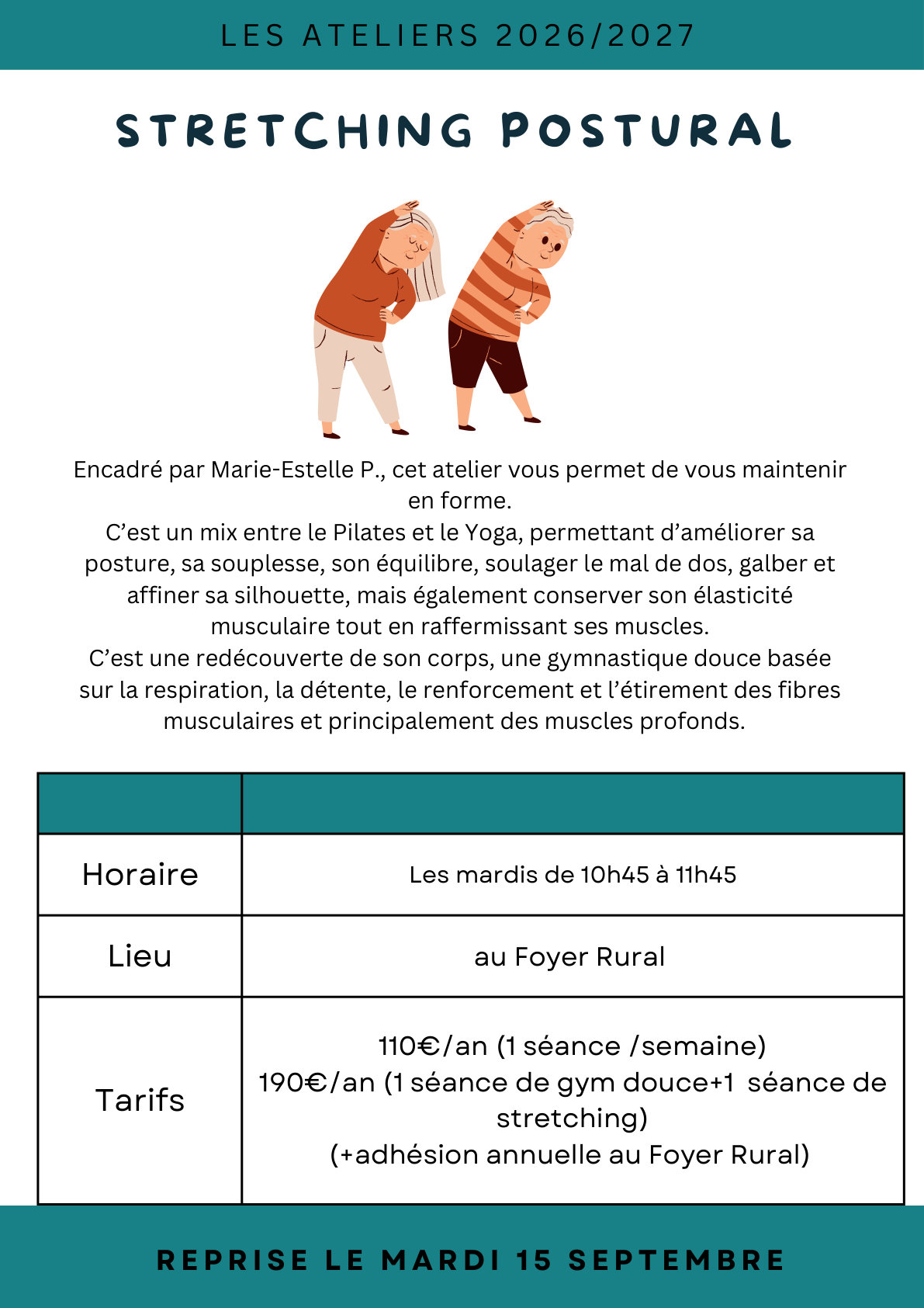 Stretching postural — Foyer Rural de Braine